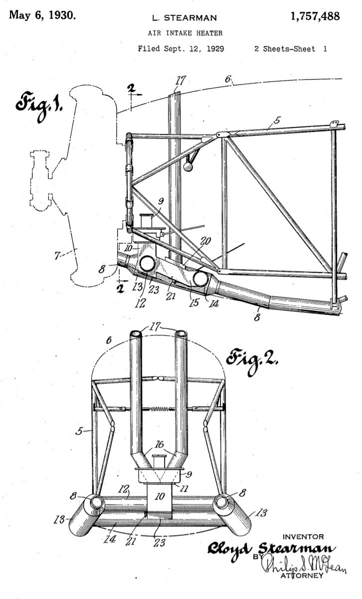 Stearman-patent-air-intake-heater