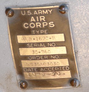 R-1690-B e01 Data Plate