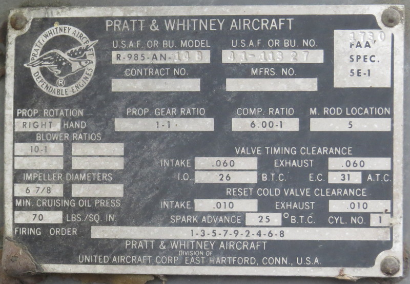 N1047B-right-engine-data-plate